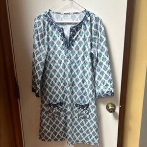 Cabana life dress Blue and White Patterned M